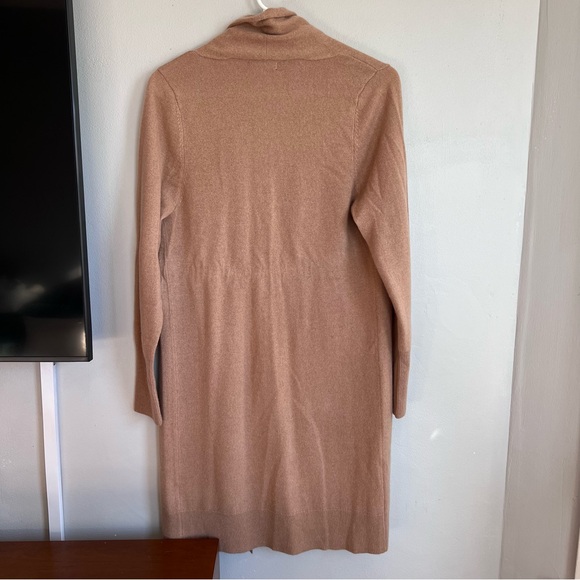 Quince Mongolian Cashmere Duster Cardigan Sweater Long Open Front Camel Small - Picture 9 of 9
